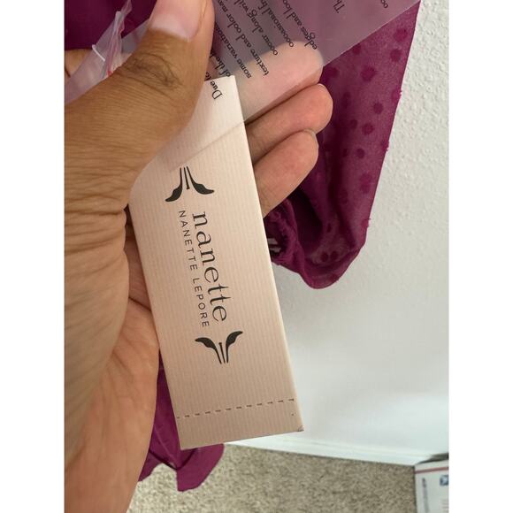 Nanette Nanette Lepore Raspberry Swiss Dot Tiered Dress NWT Size 8 - Picture 10 of 10